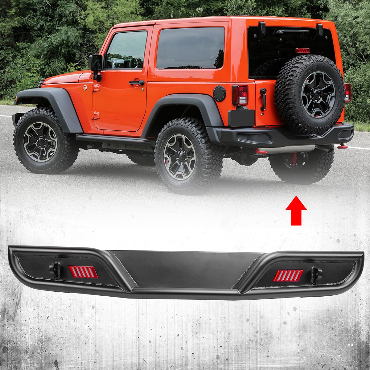 Amazon.co.jp: ROXX リアバンパー 2008-2017 Jeep Wrangler JK/JKU