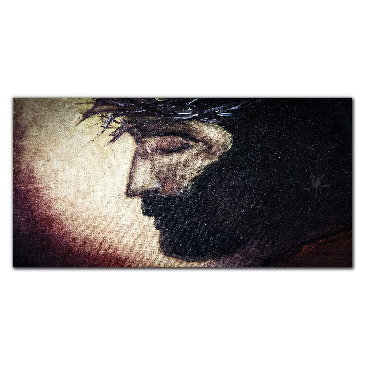 Crédence de cuisine en verre trempé Coloray 140x70cm avec fond de hotte adhésif Jésus
