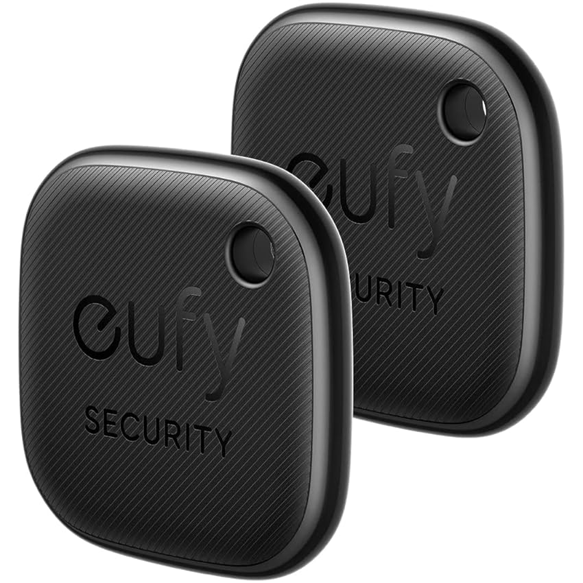Immagine del prodotto eufy Security SmartTrack Link (nero, confezione da 2) Key Finder compatibile con Apple Find My (iOS) Key Finder Bluetooth Tracker per auricolari e localizzatore di bagagli