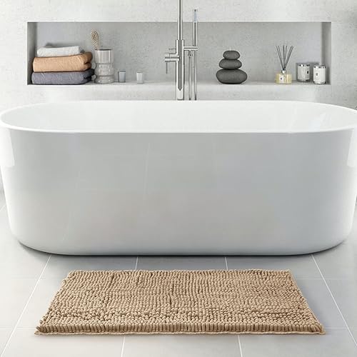 Miniatura 2 de FRESHMINT - Tapete de baño de felpilla antideslizante, 36 x 24 pulgadas, lavable y suave, tapete para suelo de baño y bañera, de microfibra gruesa y
