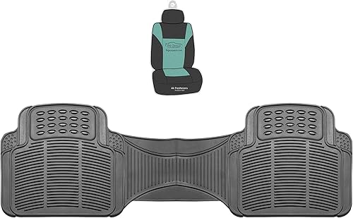 FH GROUP FH-F11306 tapete de vinilo para piso trasero, apto para casi cualquier auto, camioneta, VUD o furgoneta, gris - F11306