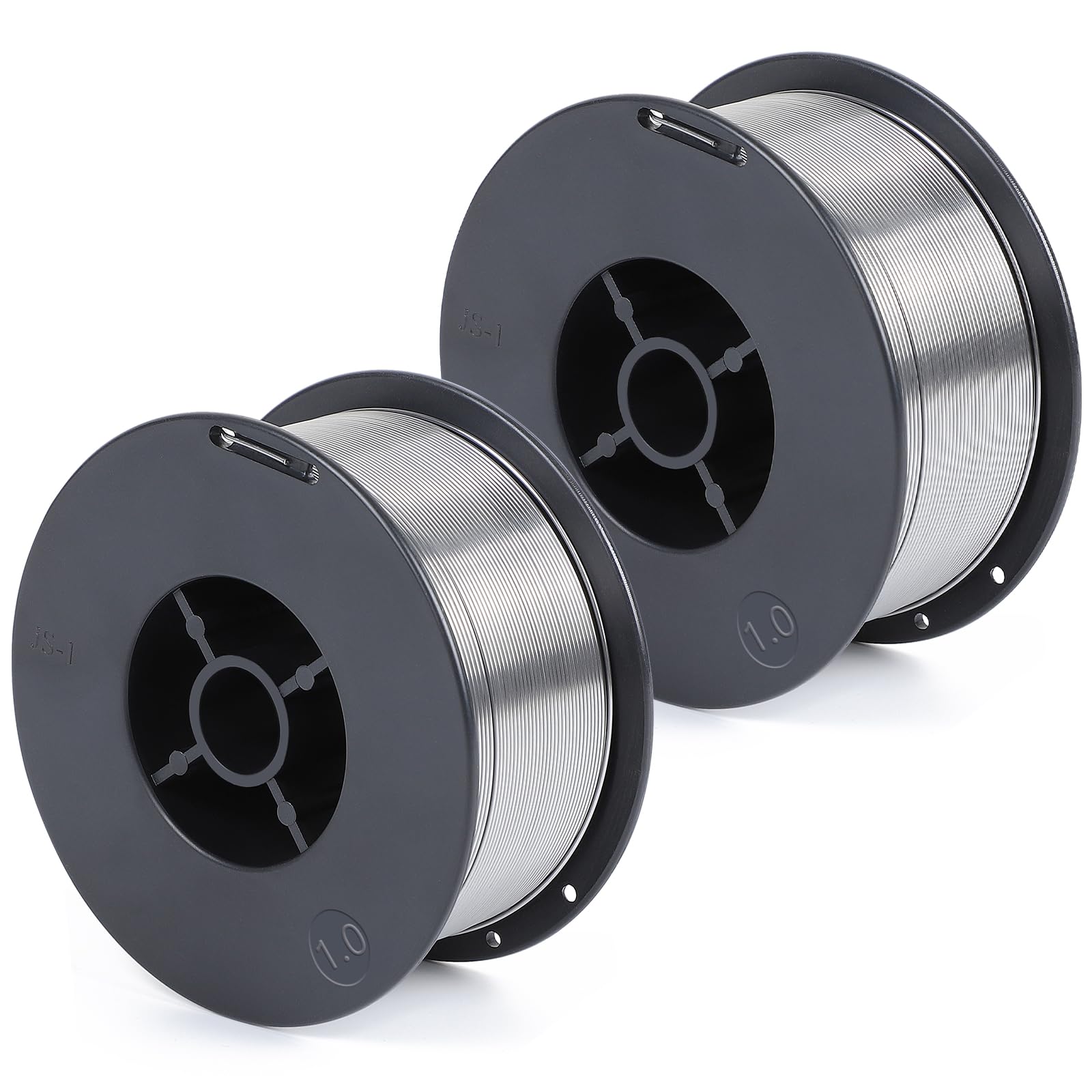 EFUTURETIME 2 x Hilo Soldar sin Gas E71T-GS de 1,0 mm – Alambre de Soldadura D100, Autoprotegido, para Equipos de Soldadura MIG/MAG (peso neto: 0,9 kg)