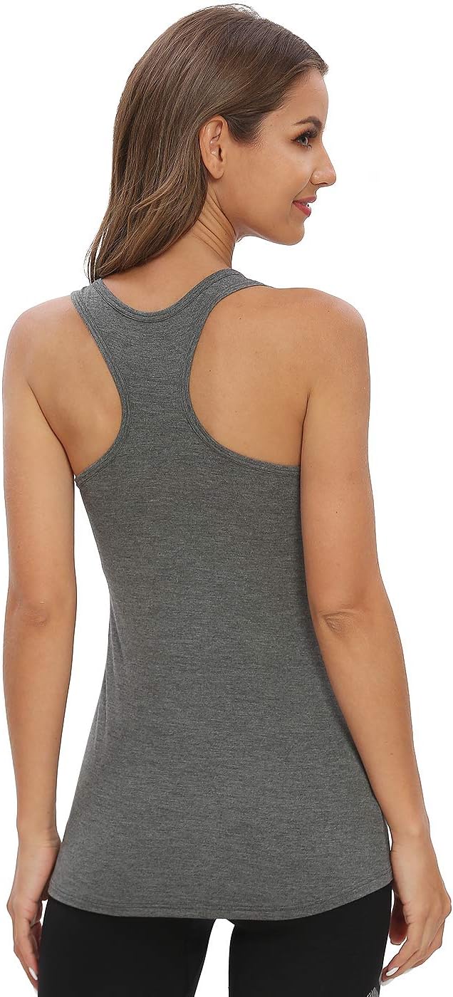 Cosy Pyro Workout Tank Tops for Women Racerback Yoga Tanks Basic Athletic Activewear-4 Packs