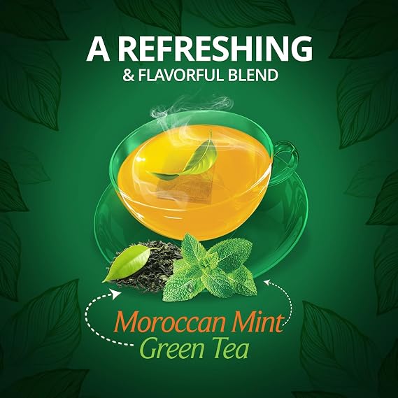 Eastern Vital Moroccan Mint Green Tea Bags, Box Tray Pack, Antioxidant Rich, Traditional Flavor