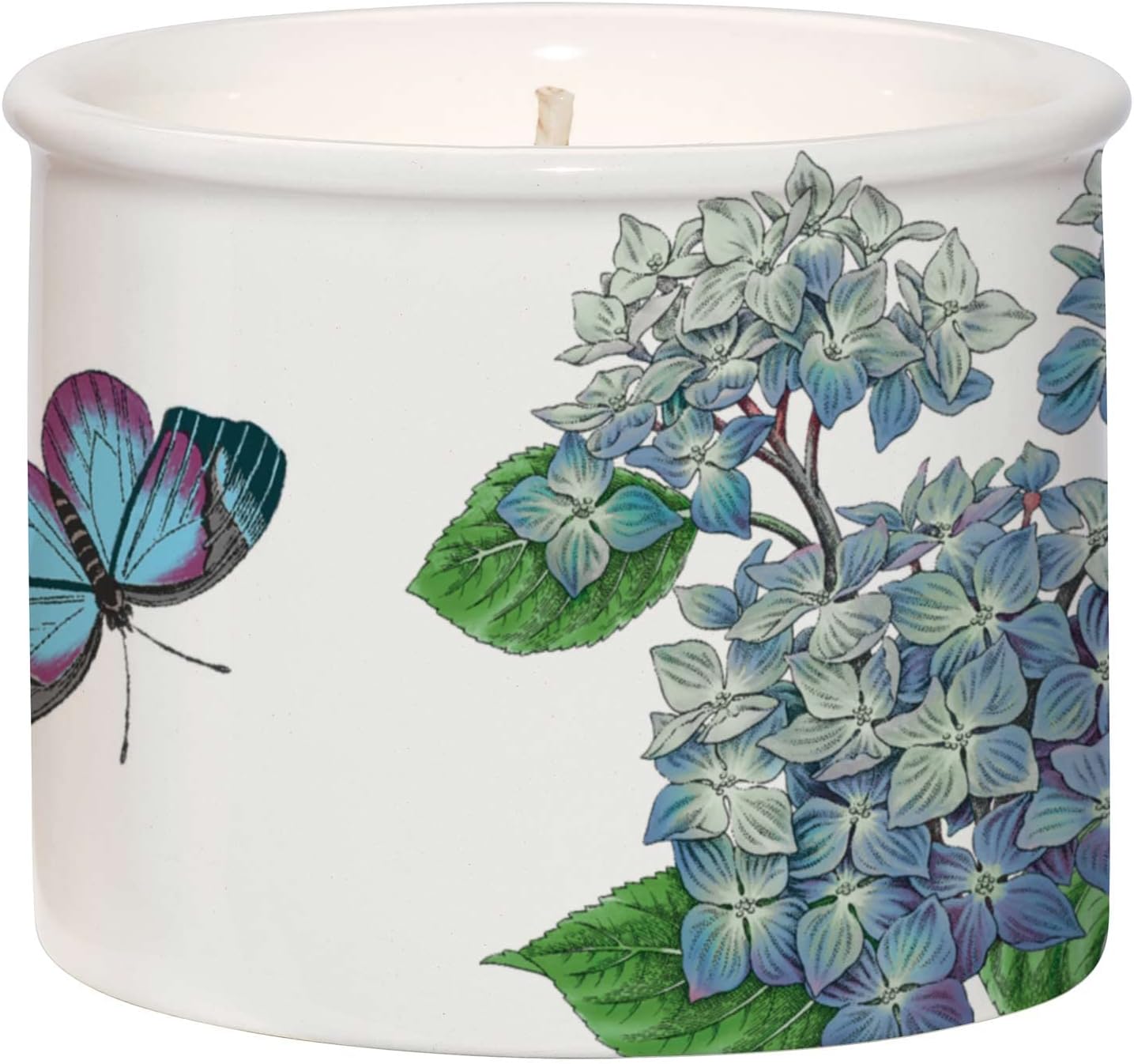 Portmeirion Botanic Garden Ceramic Coconut Wax Candle Hydrangea Macrophylla by Wax Lyrical (Hydrangea)