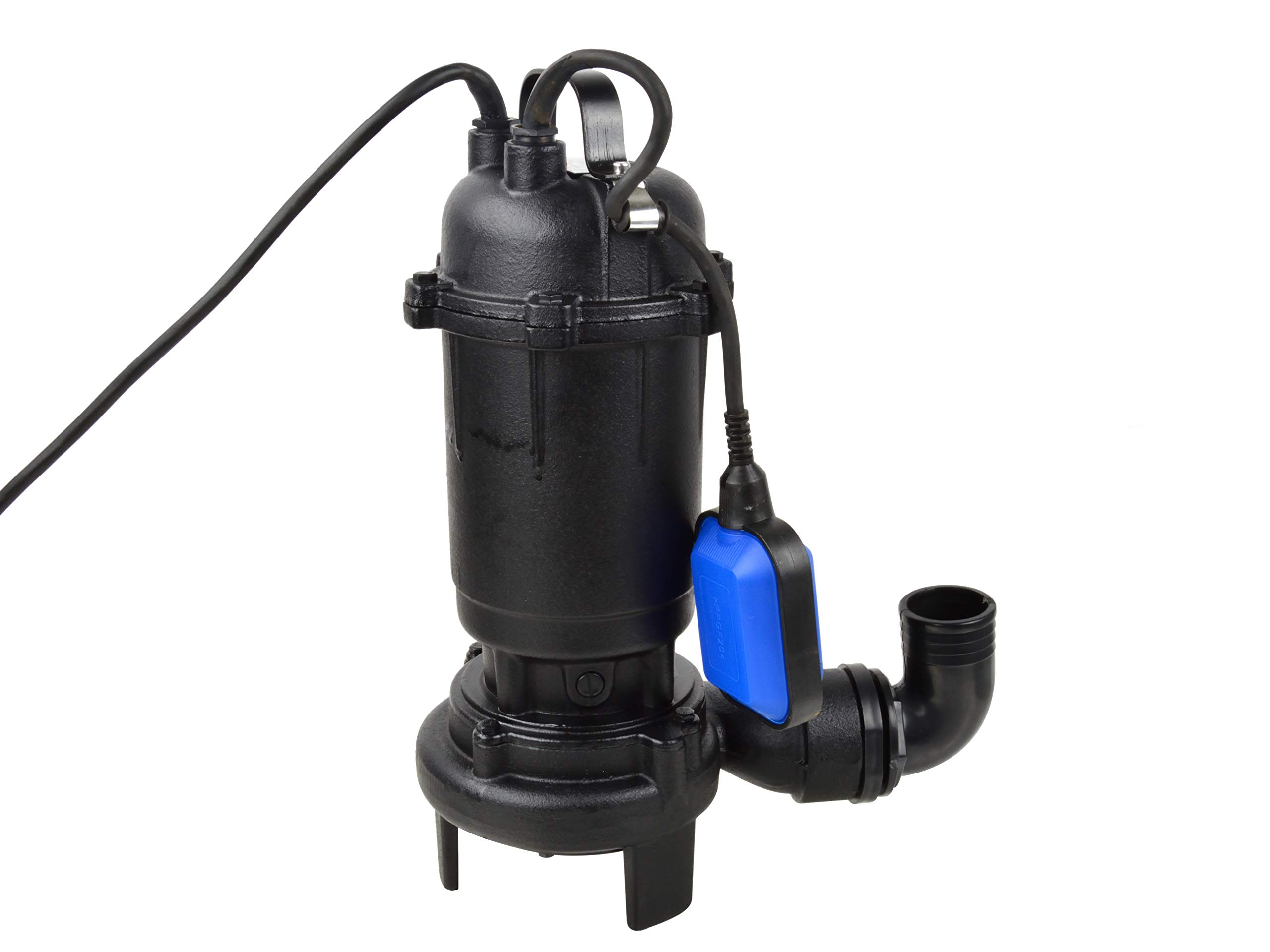 Pompa Sommersa per Acque Scure Con Trituratore e Interruttore Galleggiante - WQD 750W, 20.000L/h, Prevalenza Max. 8m - Corpo in Ghisa