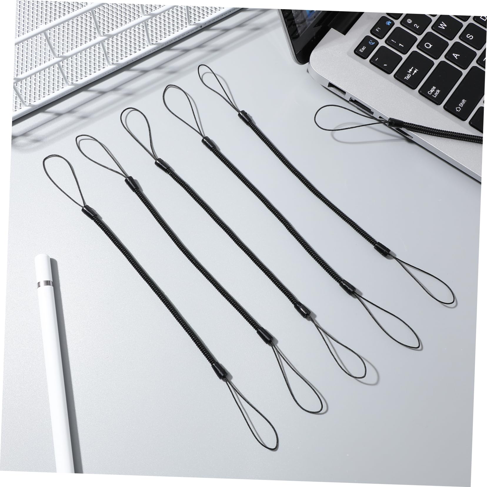 Mikikit 8Pcs Touchscreen Stylus Lanyard Elastic Spring Tether Straps for Retractable Pen Holder Modern Design Lightweight Material for Office and Home Use