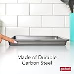 GoodCook PRO Plaque de cuisson moyenne Pan Non Stick Warp & Construction en acier au carbone sans rayure pour four à cuisson uniforme sans danger jusqu'à 480°F, 10 x 15-Inch, gris