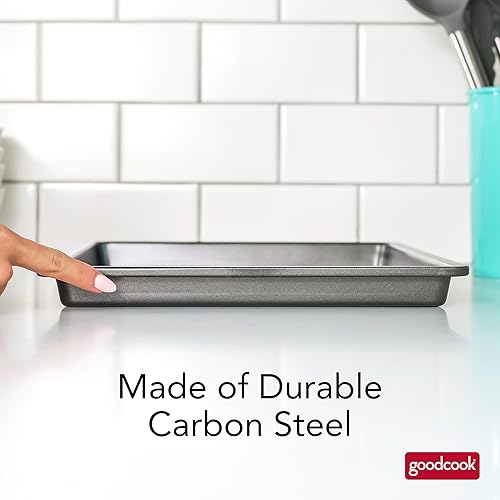 Miniatura 5 de GoodCook PRO - Bandeja para hornear mediana antiadherente, resistente a la deformación y a los arañazos, apta para lavavajillas, construcción de