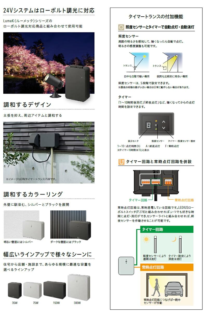 Amazon.co.jp: タカショー 24Vタイマートランス 35W 電源プラグ付 本体