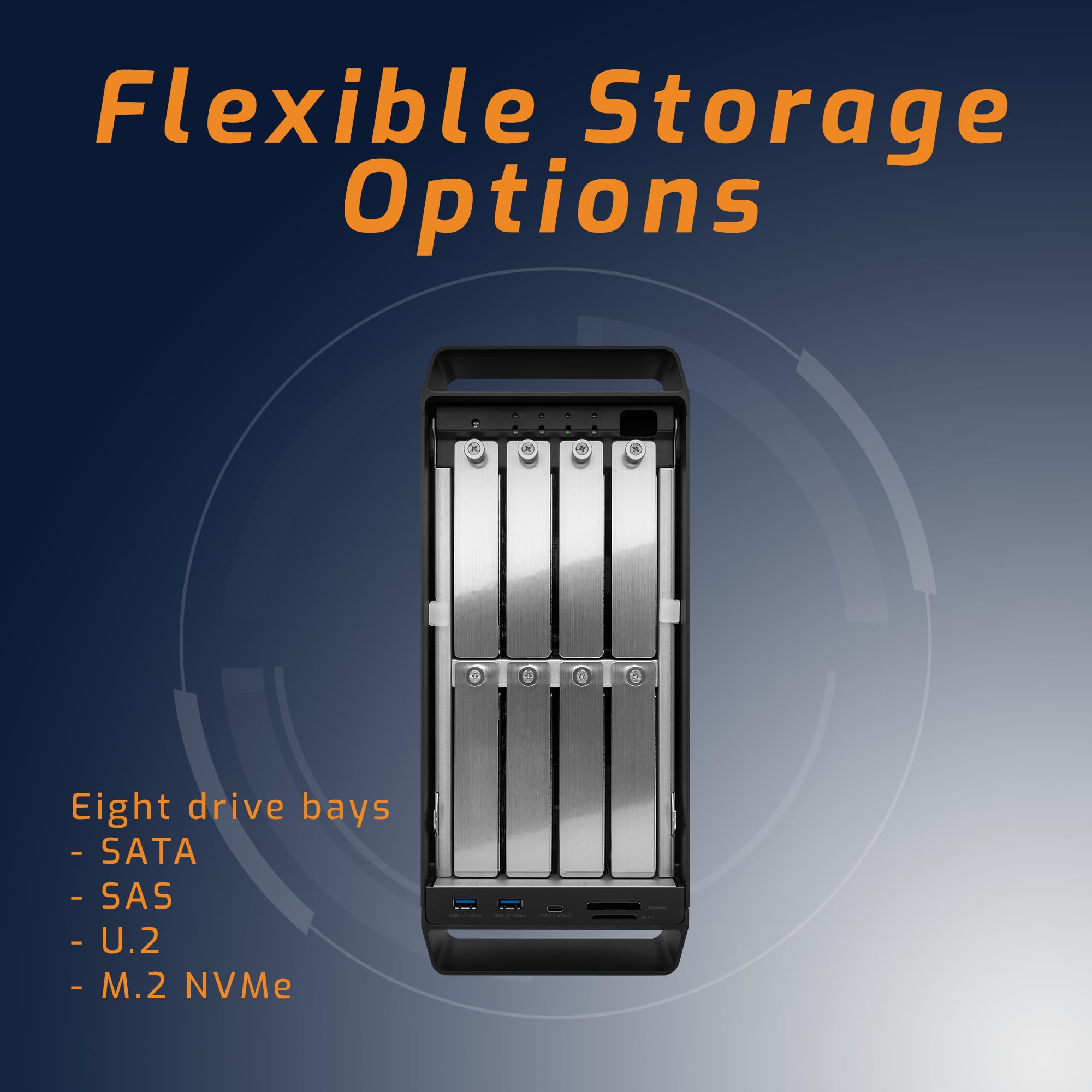 OWC Thunderbay Flex 8 128TB HDD RAID Thunderbolt 3 Storage Docking Station w/PCIe Capabilities