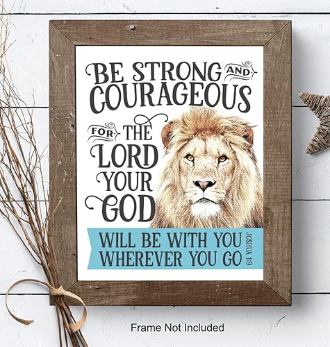 Miniatura 8 de Bible Verse Christian Wall Decor 11x14 - Lion Scripture Decor - Motivational, Sayings, Inspirational Quotes - Religious Art - Christian Wall Art for