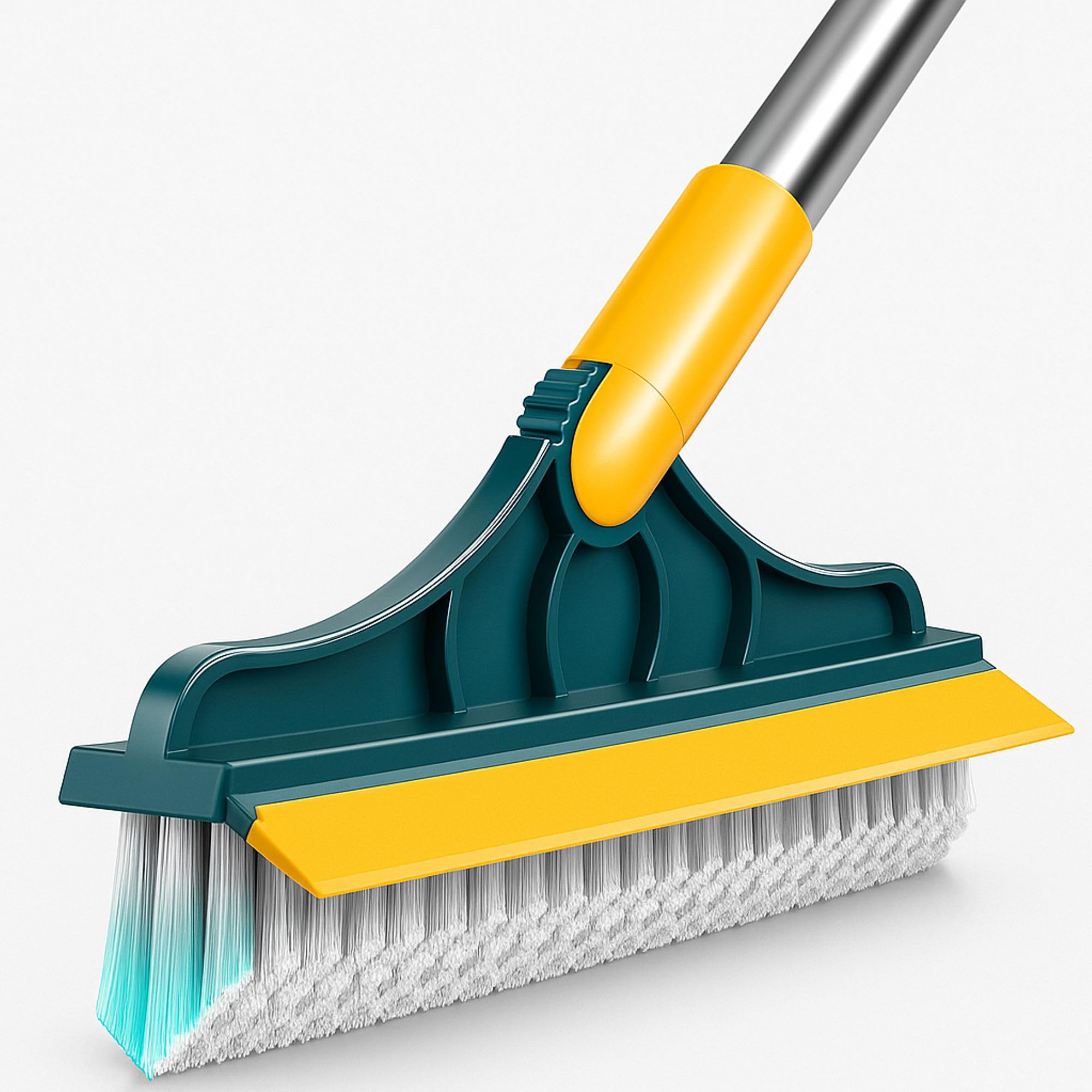 2-in-1 Bathroom Cleaning Brush with Wiper - Long Handle 180° Rotate Toilet Brush, Tiles Cleaning, Floor Scrub for Kitchen and Bathroom Accessories (2 in 1 Tiles Brush)-image-29