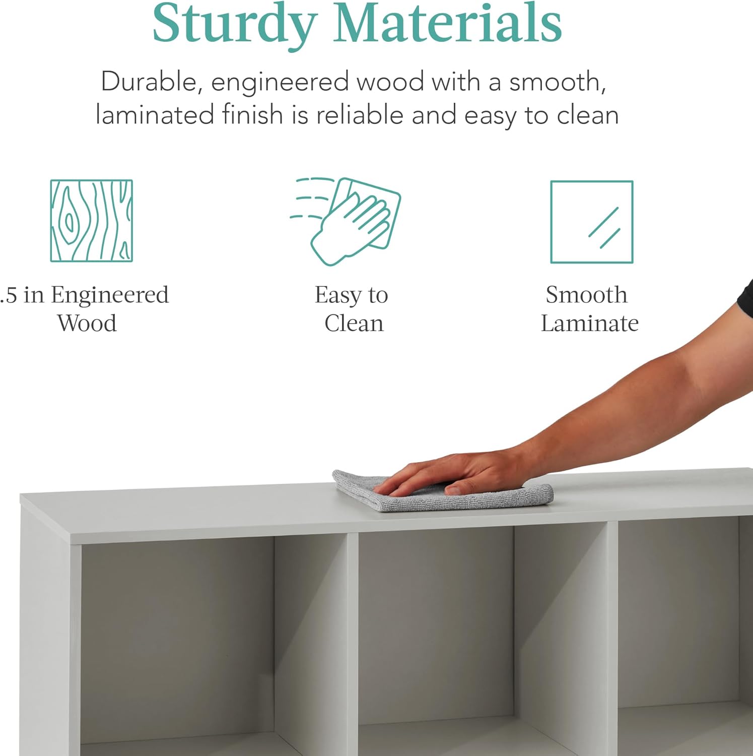 Best Choice Products Kids Bookcase 6-Cube Storage Organizer, 13.5in Shelf Opening, Bookshelf, Toy Storage, Customizable w/ 3 Removable Back Panels – Gray - Image 6