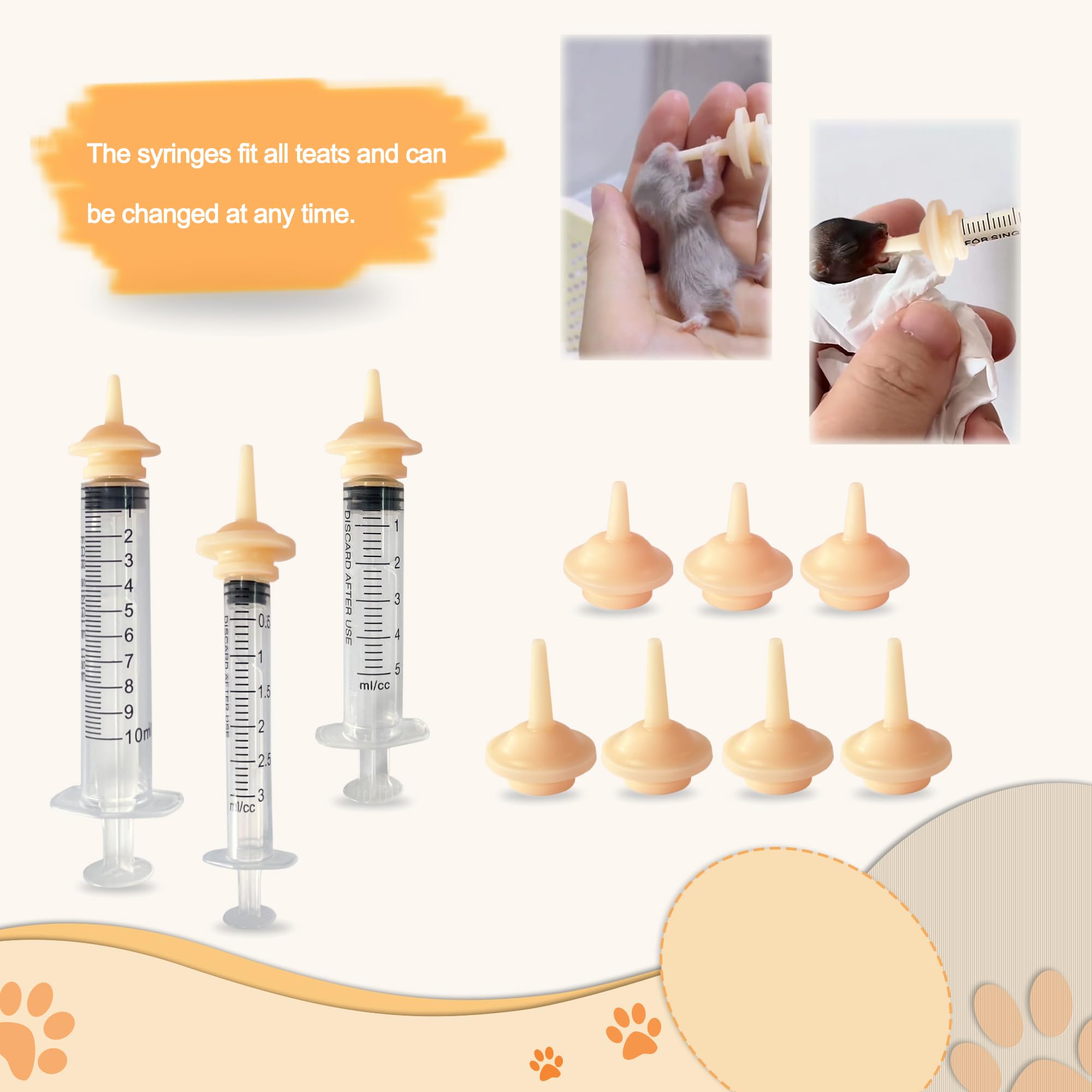 Kitten Pacifier 40-Pack Pet Feeding Nipples - Food Grade Silicone ...