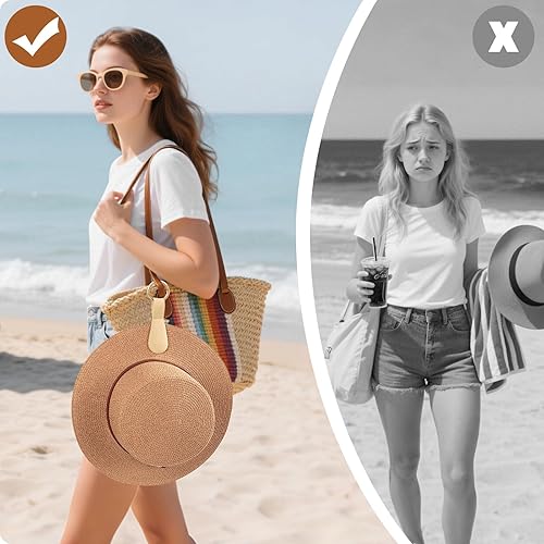 Miniatura 4 de Clip magnético para sombrero, paquete de 1 El clip de sombrero caqui claro para viajar en la bolsa, clips magnéticos para sombreros para bolsa y