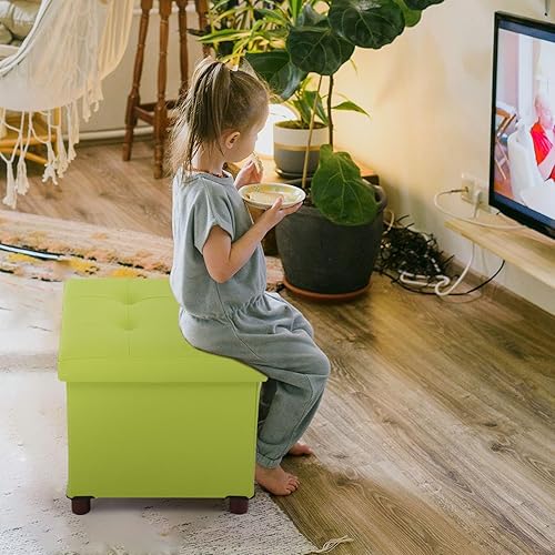 Miniatura 7 de Otomana de almacenamiento, otomana con almacenamiento para sala de estar, bandeja cuadrada otomana, para dormitorio, reposapiés, taburete con patas,