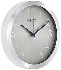 Bulova Winston Wall Clock C 4844 | 10 " Diameter | Metal Design with Diamond Cut Edges | Silent photo Bulova Winston Wall Clock C 4844 | 10 " Diameter | Metal Design with Diamond Cut Edges | Silent