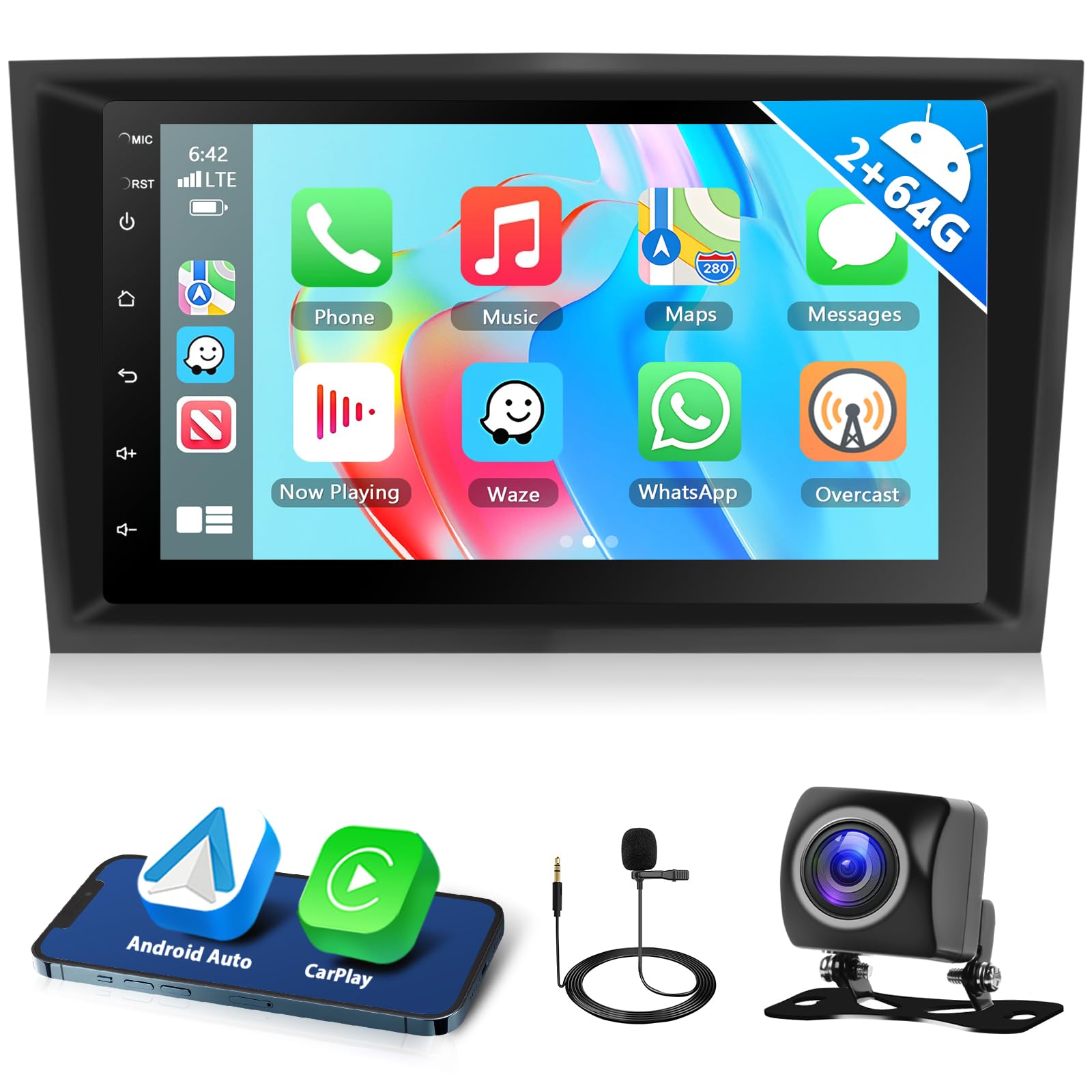 2+64G Autoradio für Opel Corsa Astra Antara Zafira Combo Radio mit Wireless Carplay Android Auto, 7" Bildschirm Car Stereo mit GPS WiFi Bluetooth RDS/FM USB SWC Canbus + Rückenkamera
