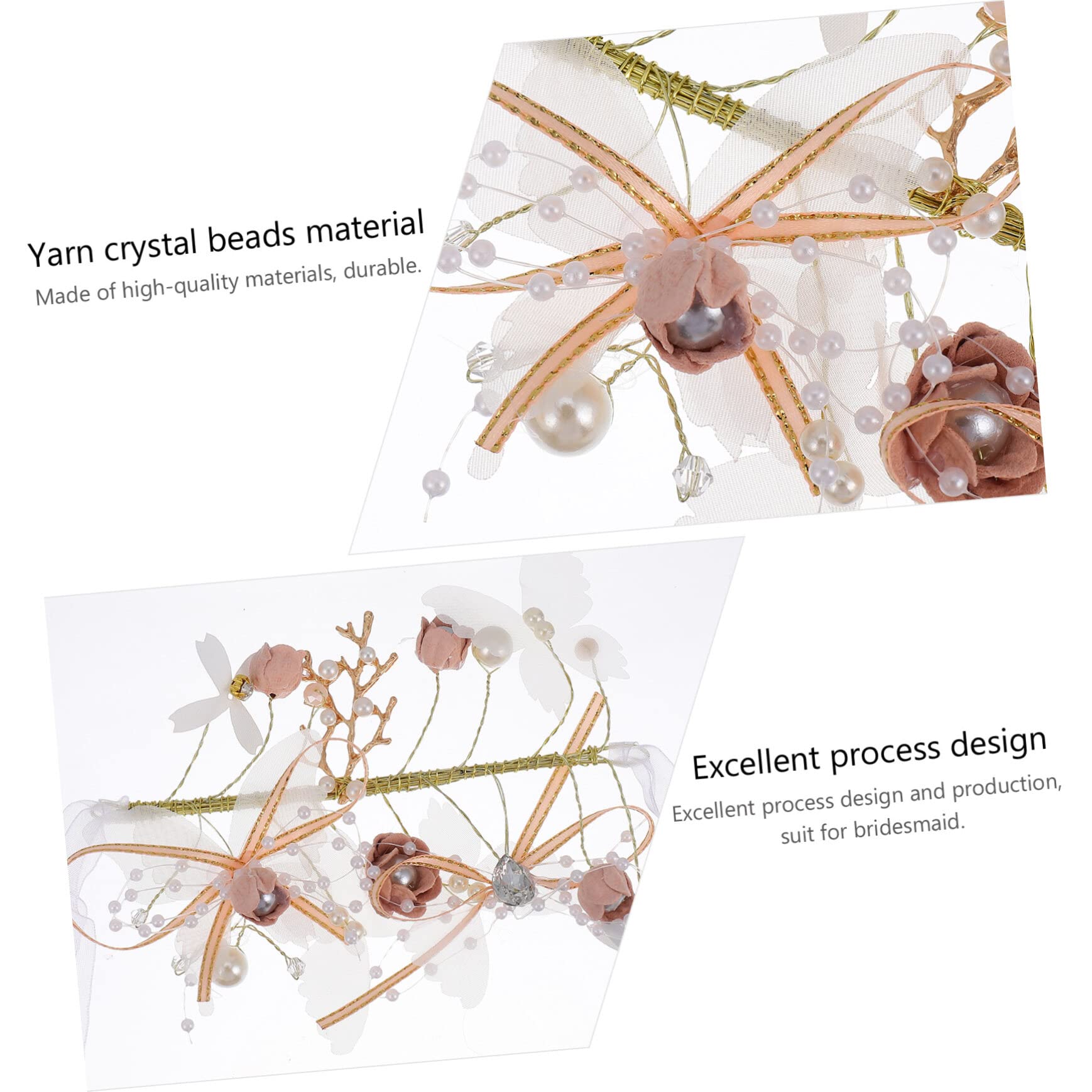 6pezzi Bracciali Floreali Da Sposa Con Perle e Cristalli Decorazioni Per Cerimonie e Feste Adatti Sposa e Damigelle
