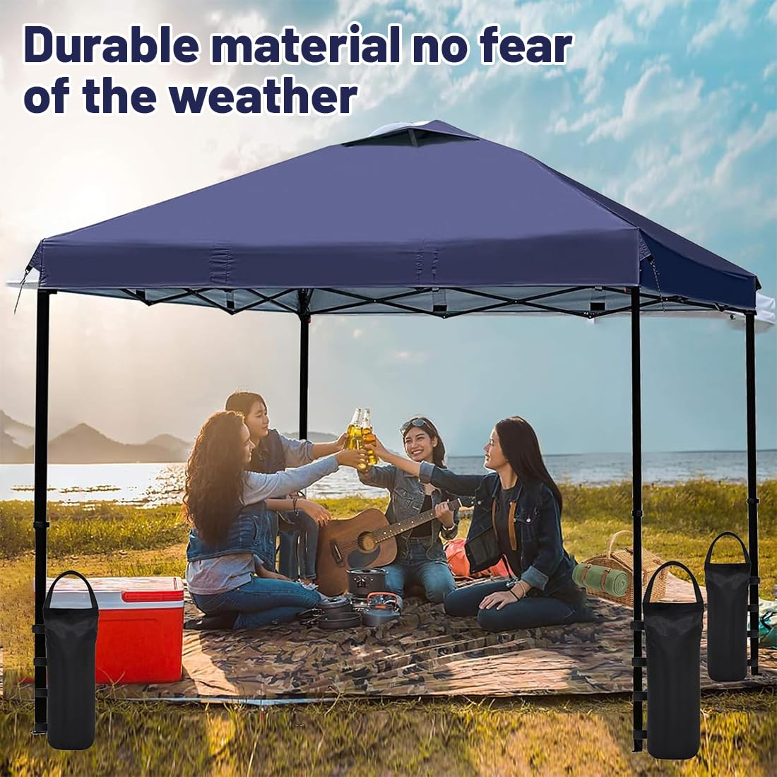 Juego de 4 sacos de arena individuales para carpas, Oxford 800D, 50×20 cm, saco de arena, pesos para carpas