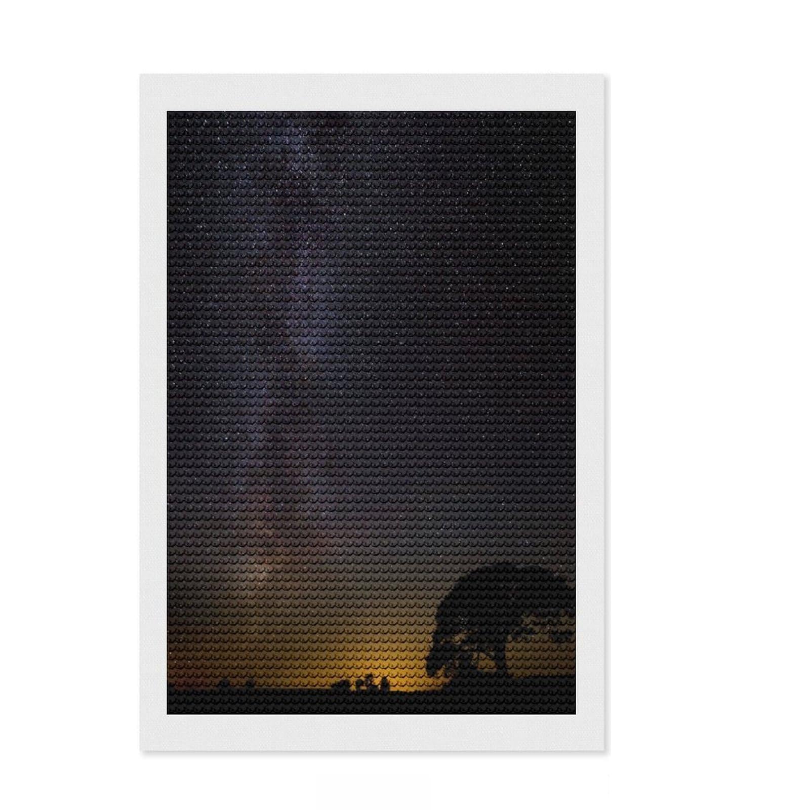 Junmoney Milkyway Diamond Painting Set 8"x12", Holiday Gift Idea, for Women, Easy Handmade Project, Vintage Style Decor