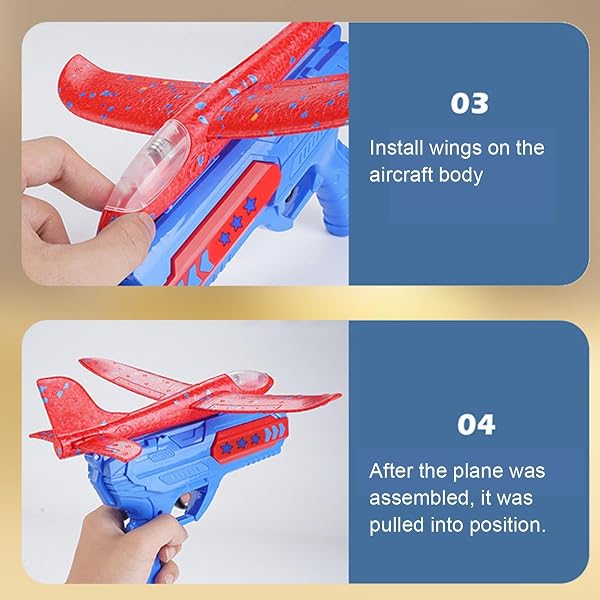 Giocattolo di lancio per aereo - Set di aliante in schiuma, modello volante con luce a LED, gioco di attività all'aperto per aereo con catapulta a mano, attrezzatura leggera per il volo, kit divertent - 5