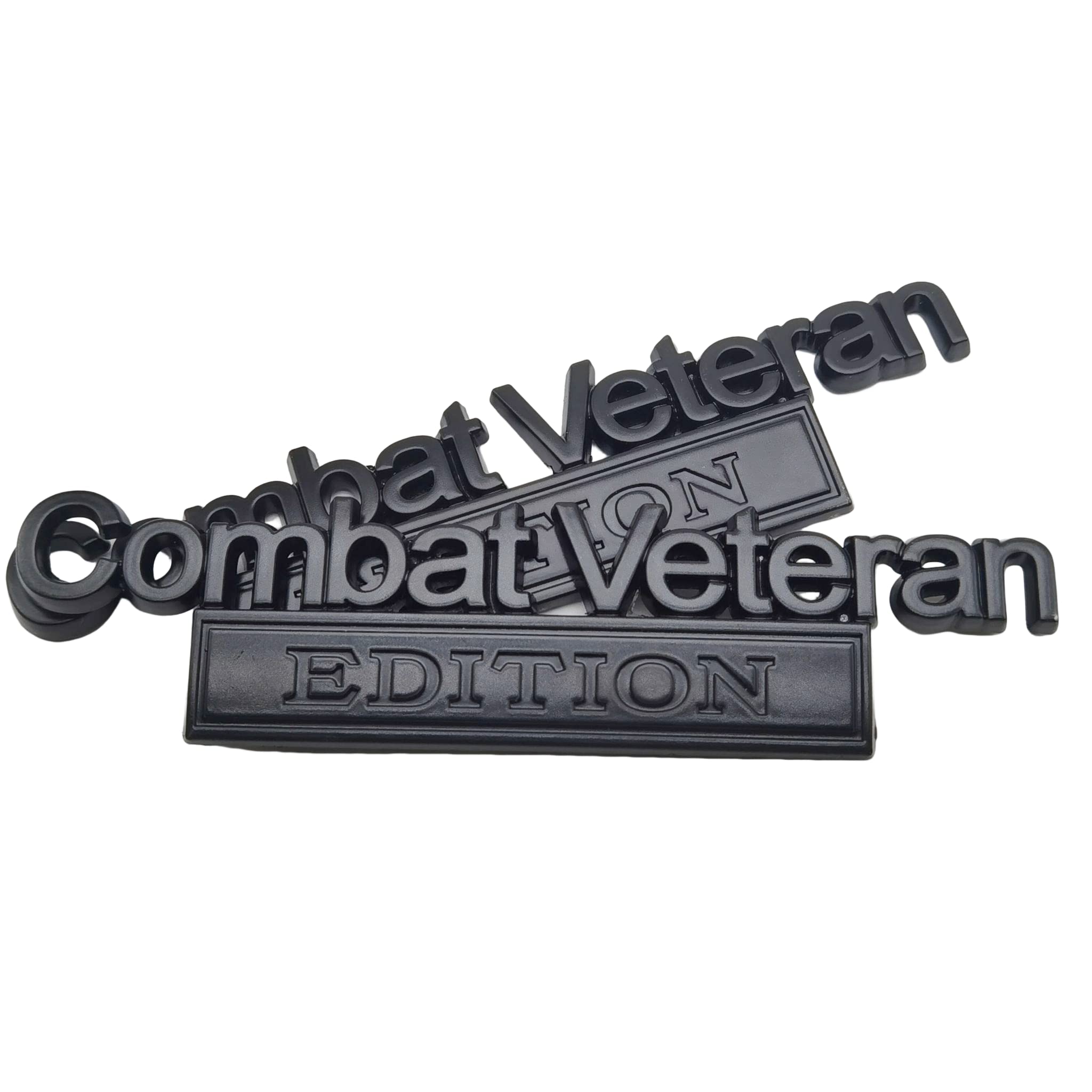 Combat Veteran Auto Emblem Aufkleber - 3D Metall Design Schwarz/Rot