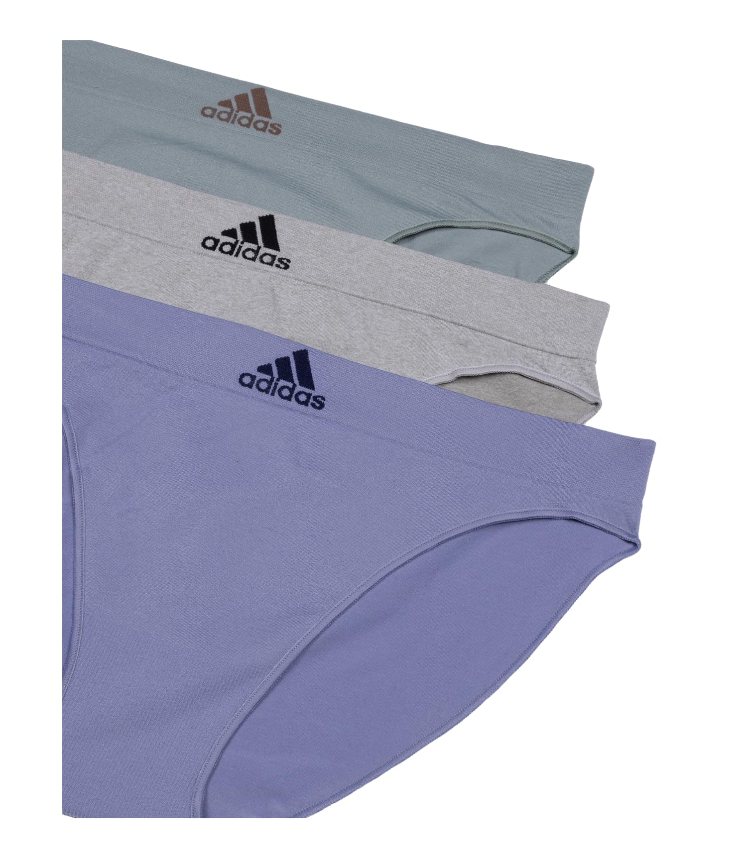 adidas Ropa interior de bikini sin costuras para mujer, paquete de 3