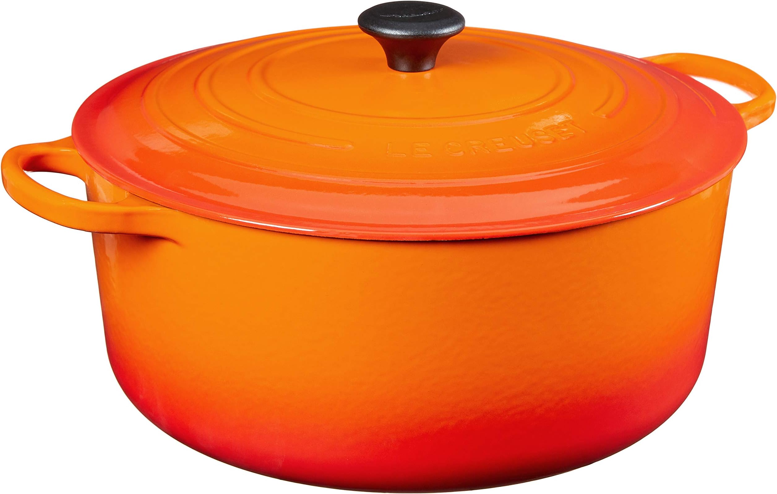 Le Creuset LS2501-342 Enameled Cast Iron 13.25 quart Signature Round Dutch Oven Flame