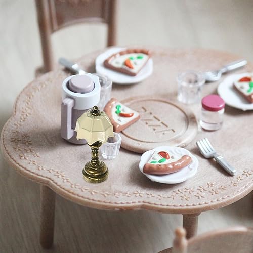 Miniatura 6 de NUOBESTY Lámpara de mesa en miniatura, lámpara retro, escala 1:12, decoración del hogar, casa de muñecas, mini luz