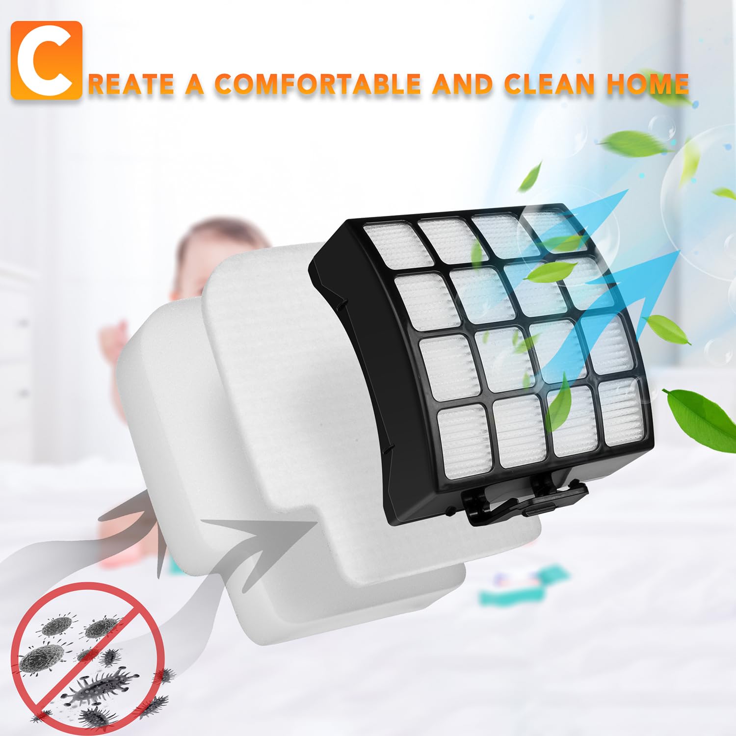 AZ3002 - Filtros de repuesto para aspiradora vertical Shark Stratos Lift-Away DuoClean AZ3000, AZ3000C, AZ3000W, AZ3002, AZ3002C, reemplaza la pieza XHFAZ3000 y XFFKAZ3000