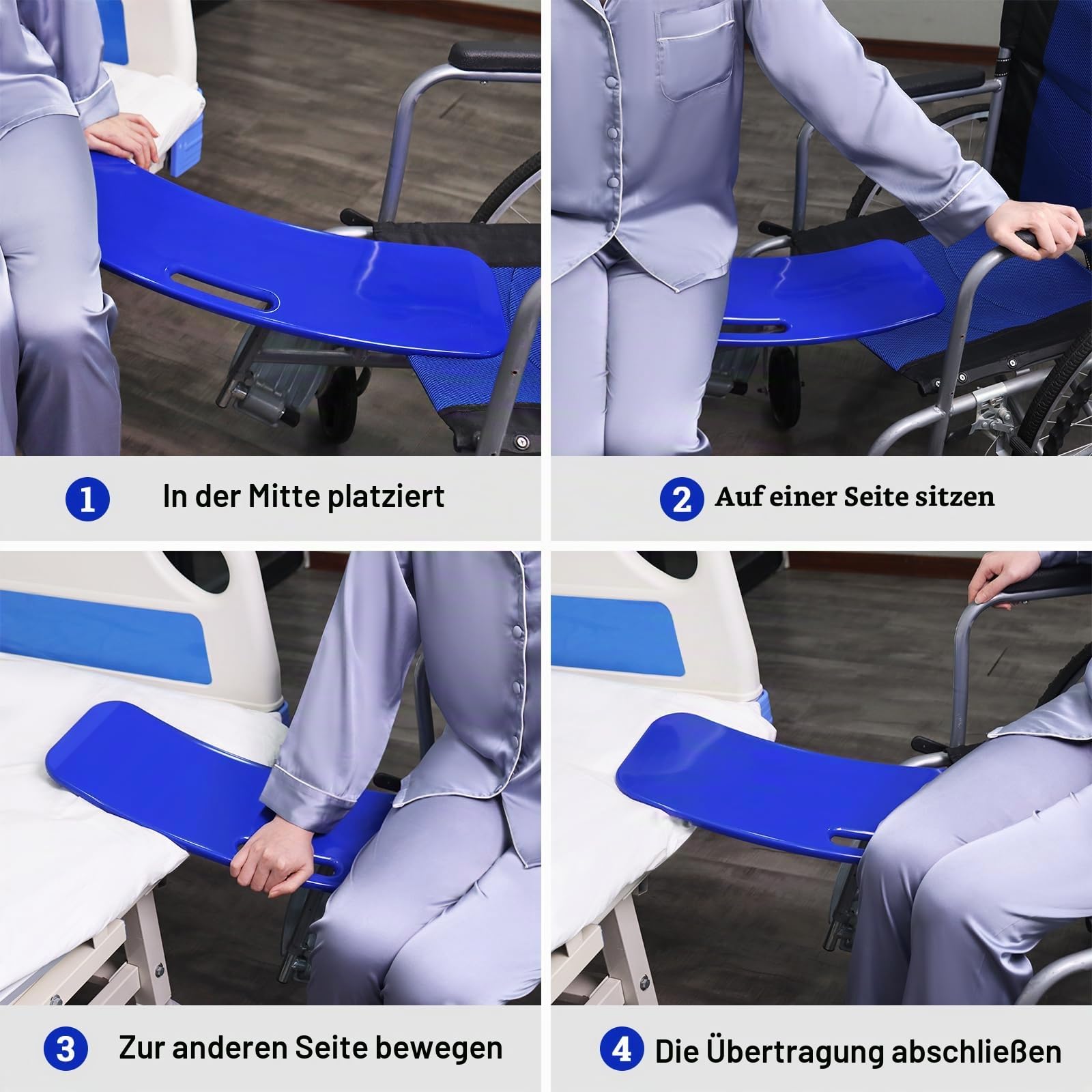 LOSCHEN Transferbrett, Gleitbrett zum Transferieren, Gleithilfe für Senioren zum Transfer in Rollstuhl, Bett, Toilette, Auto (70 cm)