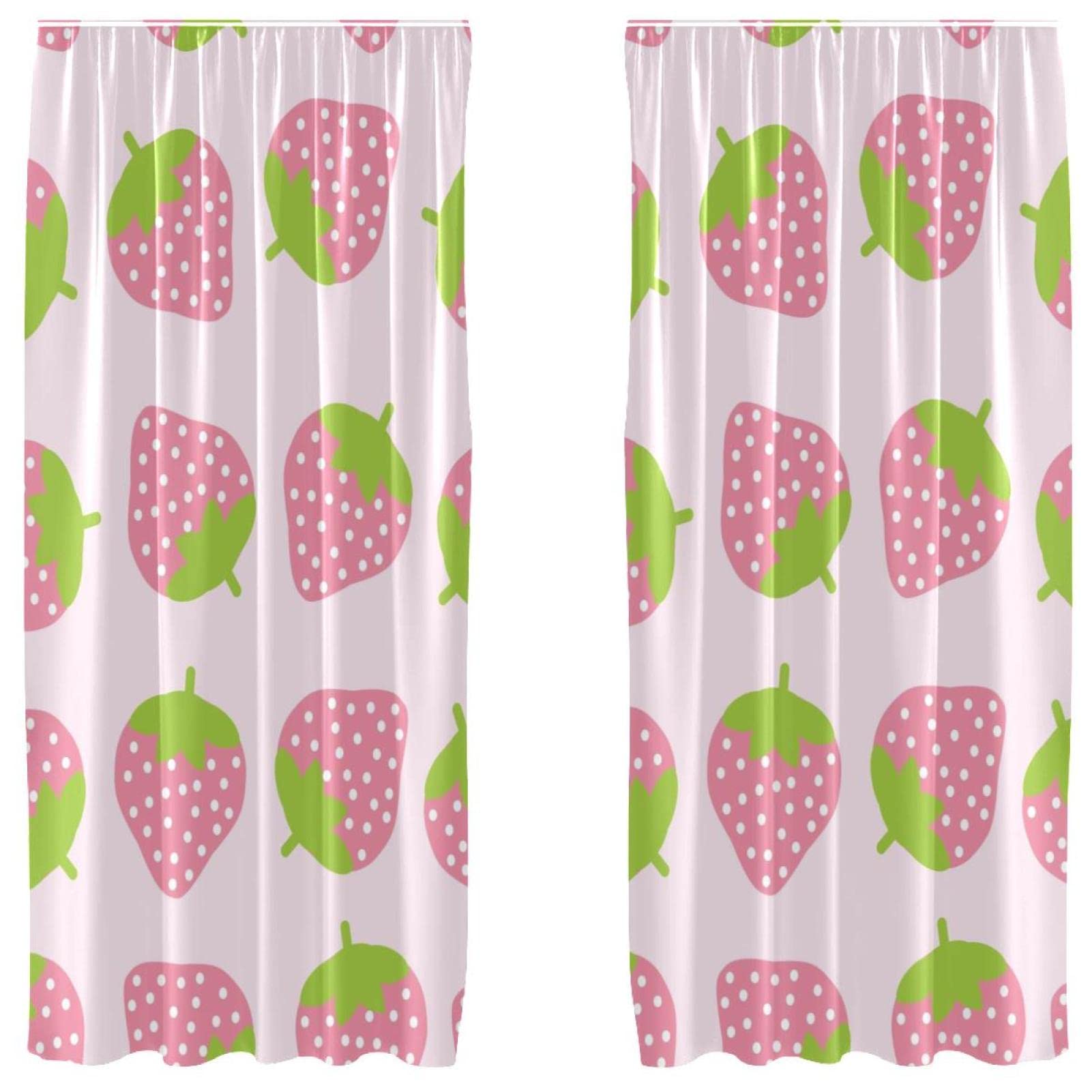 Rideaux fruits dessin animé occultant léger rose pour chambre