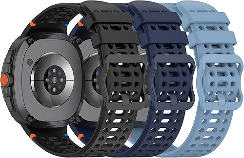 Miniatura 16 de Paquete de 3 correas compatibles con Samsung Galaxy Watch 8 Classic de 1.811 pulgadas, Watch 8 de 1.575 pulgadas/1.732 pulgadas, correa deportiva de