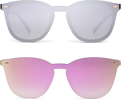 rimless reflective sunglasses