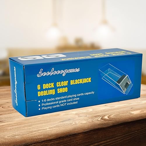 Vista 9 de SEETOOOGAMES 4 Deck Clear Blackjack Dealing Shoe