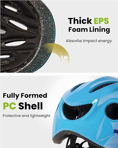 Miniatura 2 de OutdoorMaster Casco de bicicleta para niños pequeños de 5 años en adelante, protección contra impactos y absorción de golpes, ventilado, ajuste de