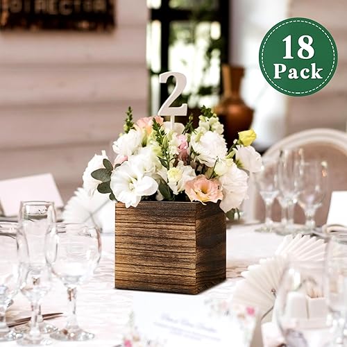 Miniatura 6 de Macetero cuadrado de madera con revestimiento de plástico extraíble, bloques de espuma floral para centros de mesa, decoración del hogar, boda,