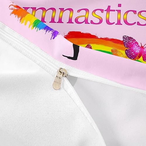 Miniatura 6 de Juego de funda de edredón para amantes de la gimnasia, tamaño Queen, silueta de gimnasta, juego de ropa de cama rosa para niños, adolescentes y