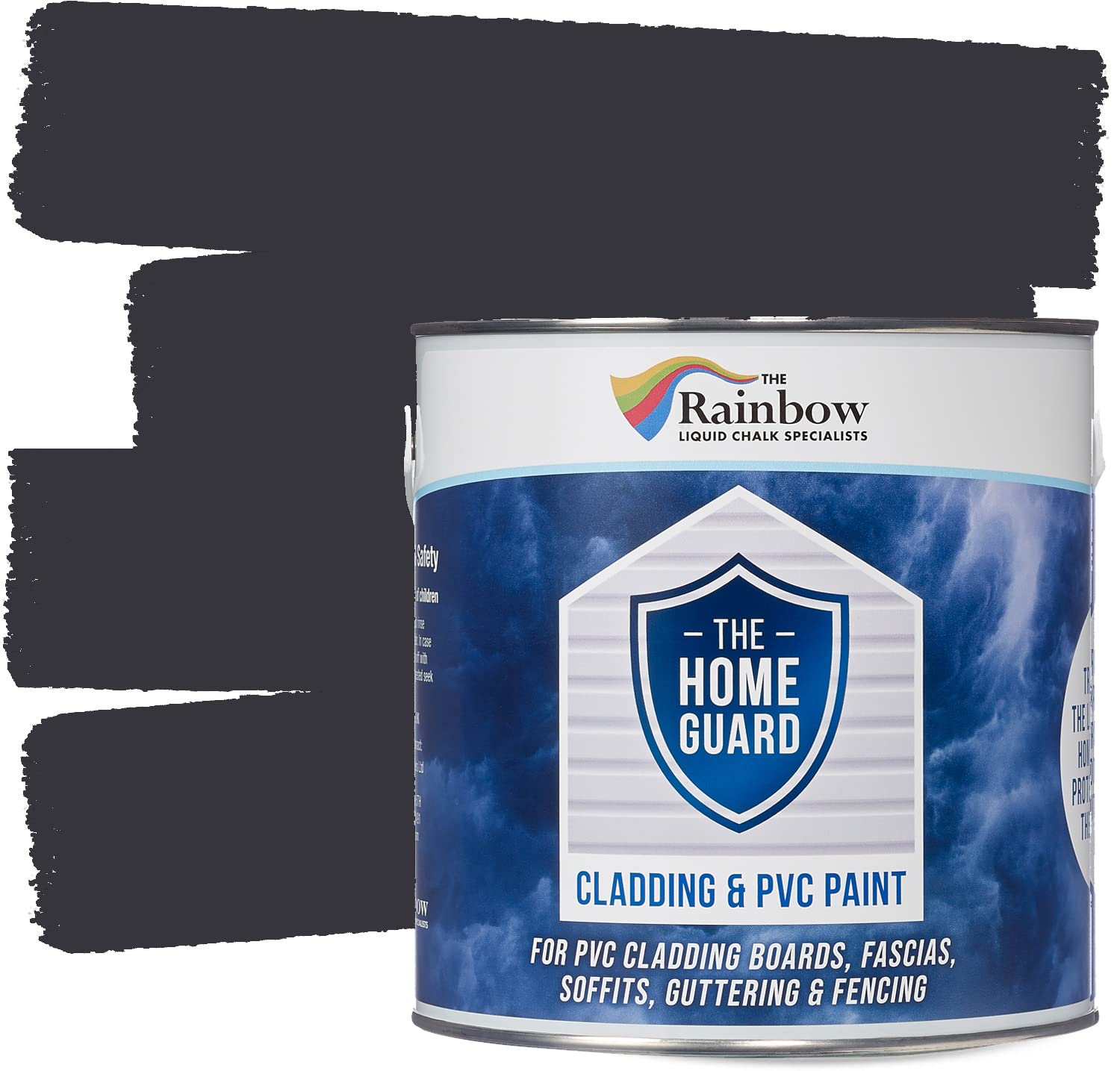 Rainbow Chalk Markers UPVC Plastic Paint - 5L Smoke | Non-Toxic & Water-Based Exterior uPVC Paint for Plastic Cladding, Facia Boards, Window Frames & Doors | Quick Drying & Satin Finish