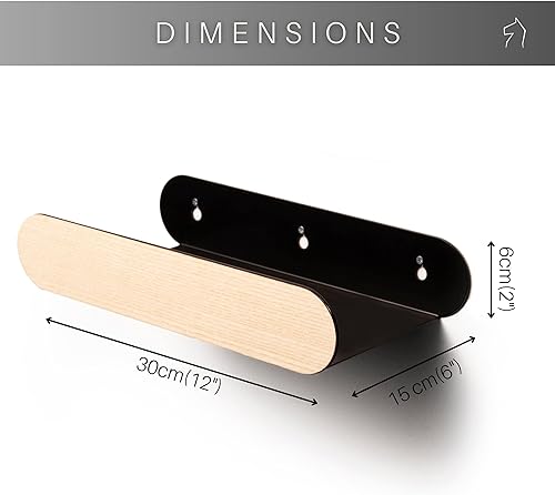 Miniatura 2 de EWART WOODS Estante flotante de pared estantes de metal montados en la pared geométrico moderno colgante cápsula (verde)