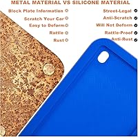 Vista 5 de XCLPF Marcos de matrícula de silicona para motocicleta, soporte para matrícula de motocicleta de 4x7 pulgadas, placa trasera para motocicleta a Azul