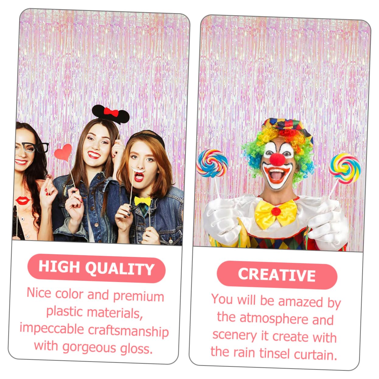 STOBAZA 2sets Rain Tassel Curtains Tinsel Backdrop for Party Decorations Wedding Wall Drapes Birthday Celebrations and Festive Events Wide High