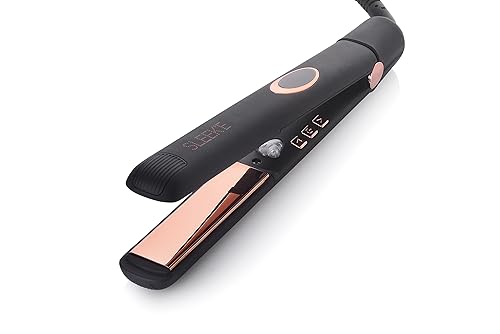 Sleek'e Plancha profesional de titanio para todo tipo de cabello, placas flotantes de 1 pulgada con refuerzo de iones negativos para cabello más
