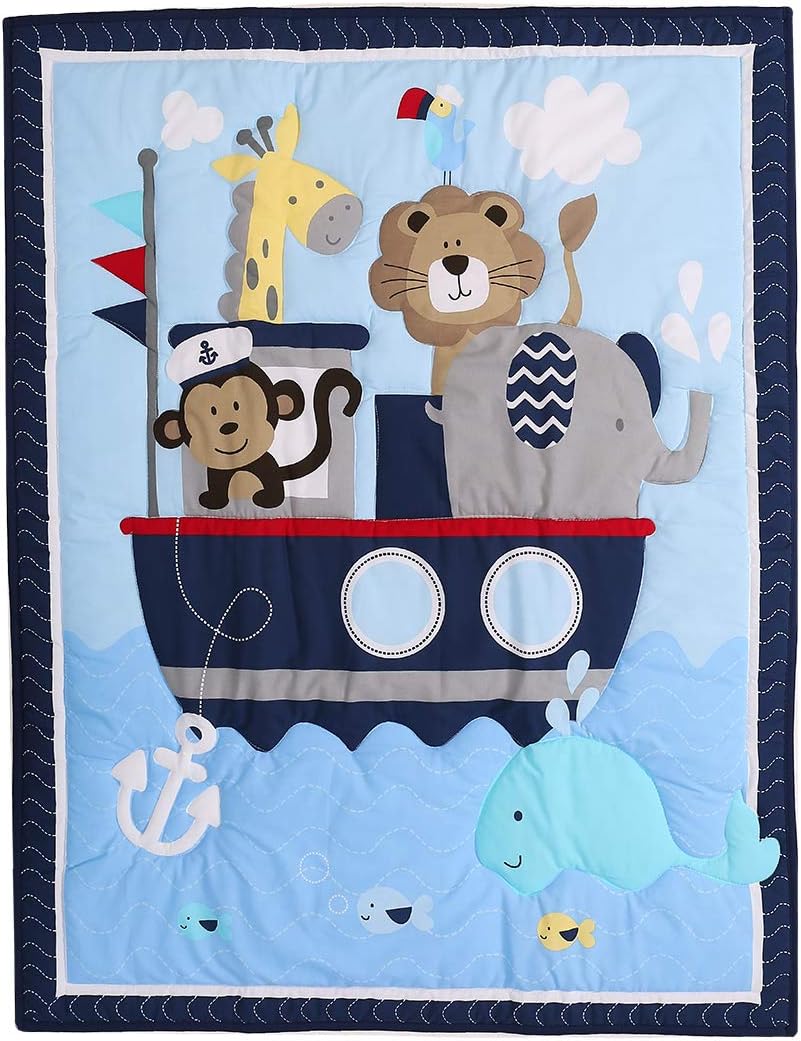 Nursery Crib Quilts Cartoon Animal Safari Baby Girl Baby Boy Comforter
