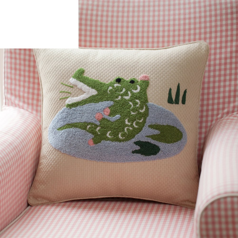 Taie d'oreiller style pastoral haut de gamme en coton version B 45x45