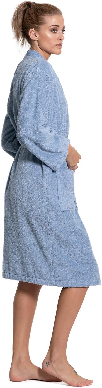 Turkuoise Soft & Absorbent Towel Robe, 100% Cotton Turkish Terry Cloth Kimono Bathrobes for Women - Image 2