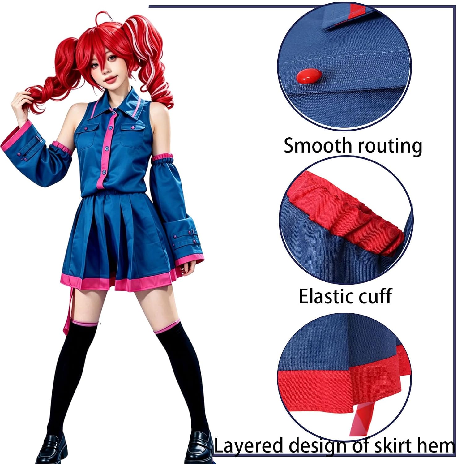 Ladies' Blue Uniform, Blue Dress, Halloween Costume Set
