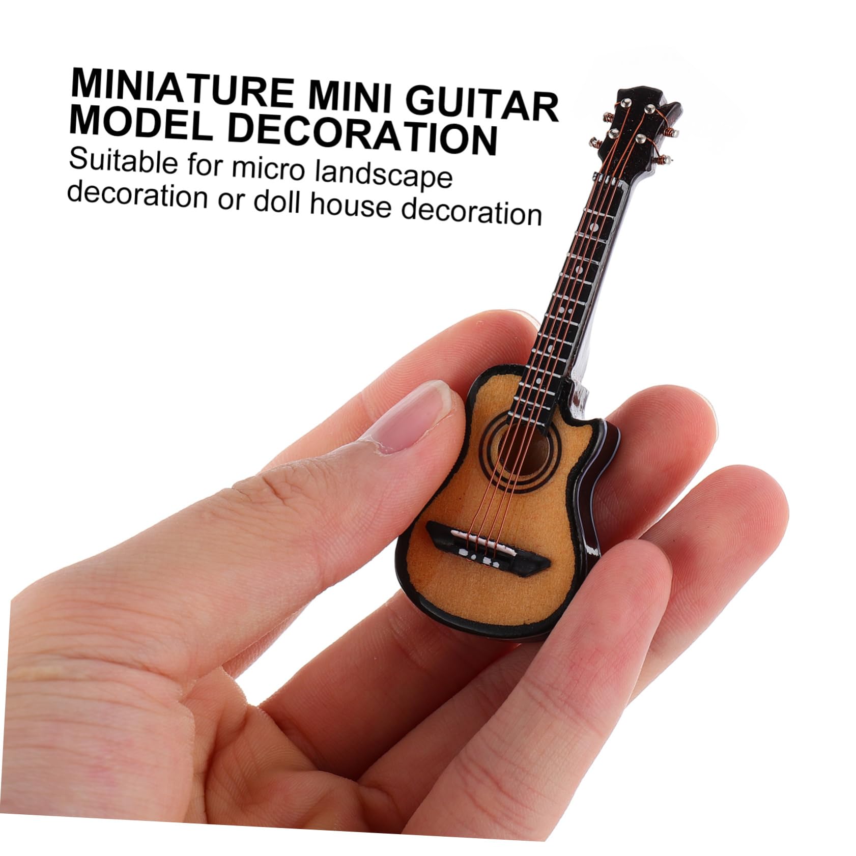 TOYANDONA 3 Mini-Gitarren Aus Kiefernholz - Deko-Modelle Für Schreibtisch & Raum, Geschenk Für Musikfans